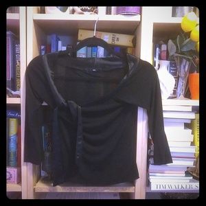 ANTHROPOLOGIE black blouse with sash